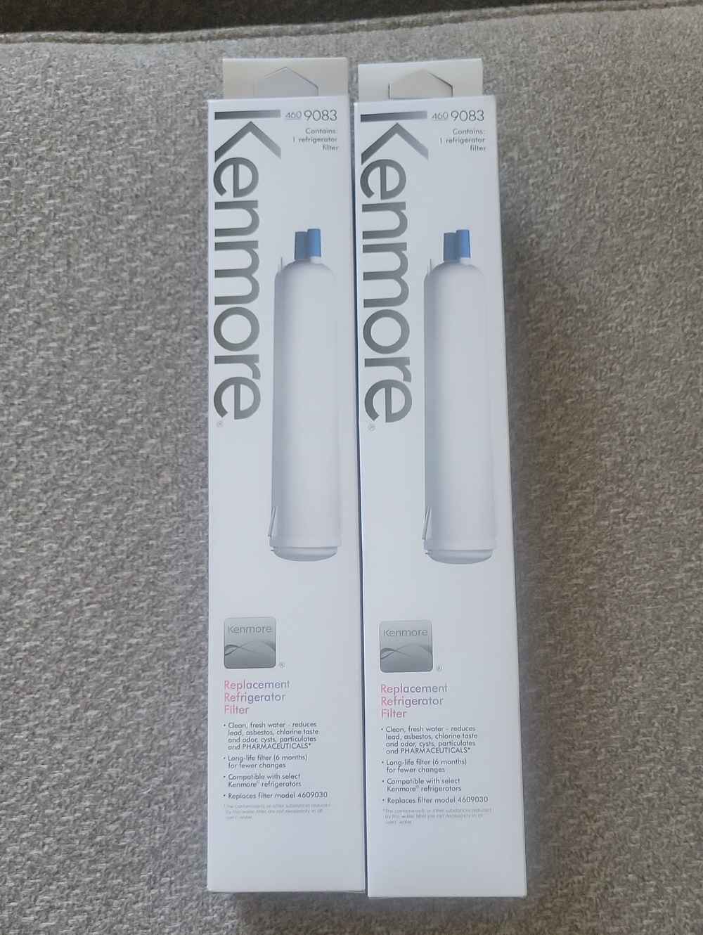 Kenmore Refrigerator Water Filter Twin Pack - White with Blue Cap